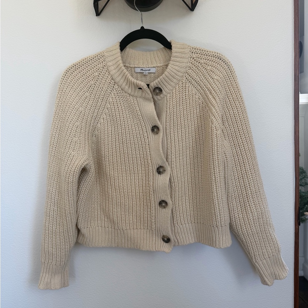 Madewell Cream Button-Up Cardigan